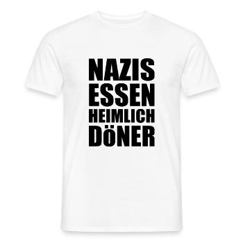 nazis essen heimlich döner - Männer T-Shirt - Weiß - Vorne - AI Model Male 178 dark (178cm)