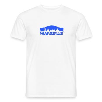 Marseille - T-shirt homme - blanc - Devant - AI Model Male 178 dark (178cm)