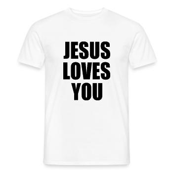 Jesus loves you - T-shirt homme - blanc - Devant - AI Model Male 178 dark (178cm)
