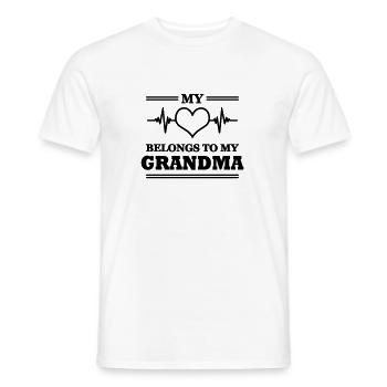 Mon cœur appartient à ma grand-mère - T-shirt homme - blanc - Devant - AI Model Male 178 dark (178cm)