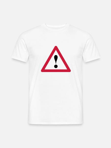 Schild Ausrufezeichen - Männer T-Shirt - Weiß