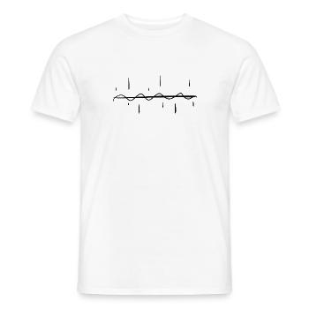 wave line stroke pattern wavy - Men's T-Shirt - white - Front - AI Model Male 178 dark (178cm)