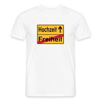 Hochzeit Freiheit Abschied Feier Schild - Männer T-Shirt - Weiß - Vorne - AI Model Male 178 dark (178cm)