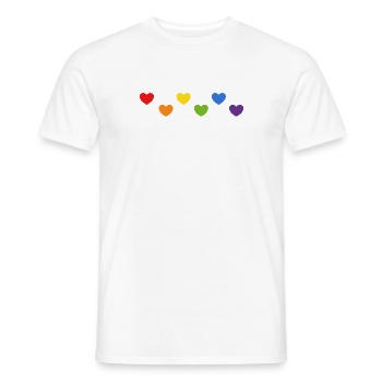 Rainbow Hearts LGBTQ LGBT gay pride - Men's T-Shirt - white - Front - AI Model Male 178 dark (178cm)