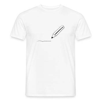stift zeichnen - Männer T-Shirt - Weiß - Vorne - AI Model Male 178 dark (178cm)