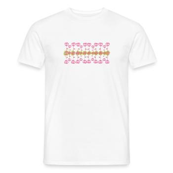 flowers roses pink line grass - Men's T-Shirt - white - Front - AI Model Male 178 dark (178cm)