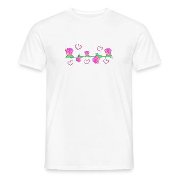 Pink plants line flower rose stroke flowers - Men's T-Shirt - white - Front - AI Model Male 178 dark (178cm)