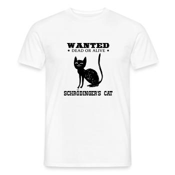 Awsome Geek Shirt: Schrödinger's Cat - T-shirt homme - blanc - Devant - AI Model Male 178 dark (178cm)