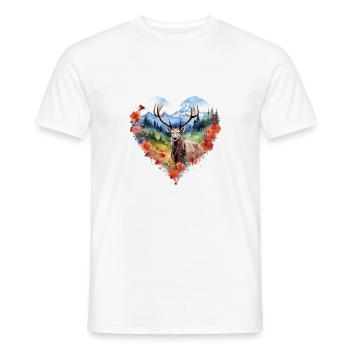 Ersatz Dirndl Hirschgeweih Hirsch - Männer T-Shirt - Weiß - Vorne - AI Model Male 178 dark (178cm)