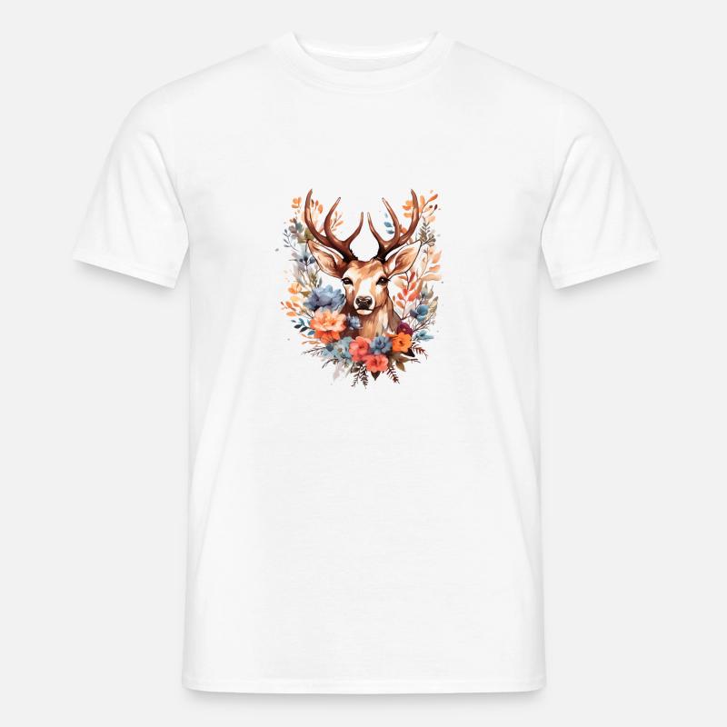 Ersatz Dirndl Hirschgeweih Hirsch - Männer T-Shirt - Weiß