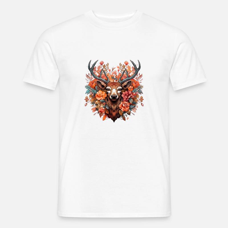 Ersatz Dirndl Hirschgeweih Hirsch - Männer T-Shirt - Weiß