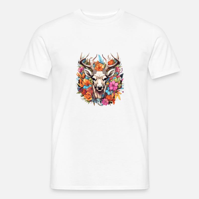 Ersatz Dirndl Hirschgeweih Hirsch - Männer T-Shirt - Weiß
