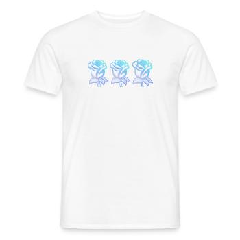 Trois roses bleues paillettes - T-shirt homme - blanc - Devant - AI Model Male 178 dark (178cm)