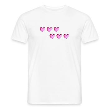 sechs herzen pink glitzer - Männer T-Shirt - Weiß - Vorne - AI Model Male 178 dark (178cm)
