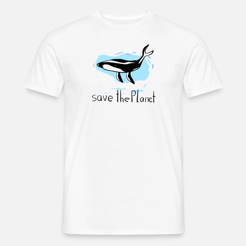 Conservation des baleines Save Planet Écosystème - T-shirt homme - blanc