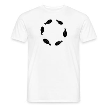 cercle poisson poisson nagent militants des droits des animaux - T-shirt homme - blanc - Devant - AI Model Male 178 dark (178cm)