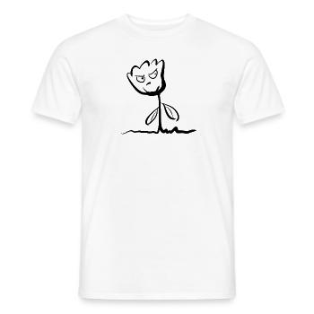 Le symbole de la plante rose à fleurs laisse une rage en colère - T-shirt homme - blanc - Devant - AI Model Male 178 dark (178cm)