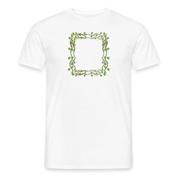 Feuilles forme carrée Cadre carré - T-shirt homme - blanc - Devant - AI Model Male 178 dark (178cm)