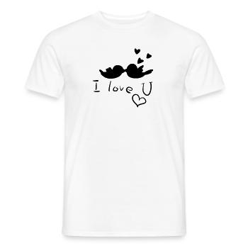 I love you birds couple animals - Men's T-Shirt - white - Front - AI Model Male 178 dark (178cm)