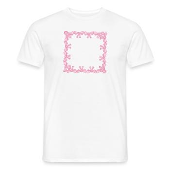 cadre carré boucle carrée rose - T-shirt homme - blanc - Devant - AI Model Male 178 dark (178cm)