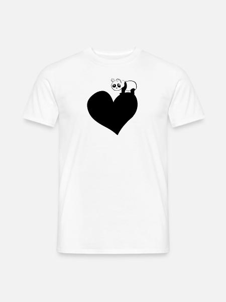 panda herz tierliebe bär - Männer T-Shirt - Weiß