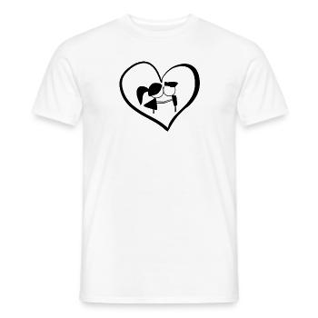 amoureux des symboles du cœur - T-shirt homme - blanc - Devant - AI Model Male 178 dark (178cm)