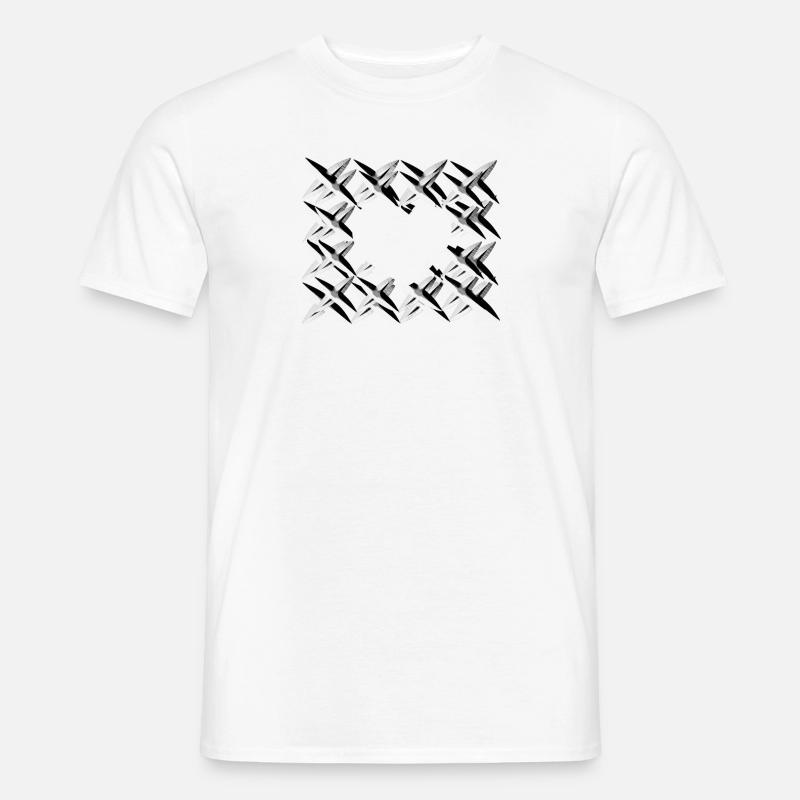 mønster kryds net grå - Mænd T-shirt - hvid