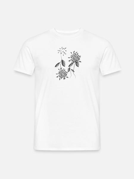 graue pflanzen blumen muster - Männer T-Shirt - Weiß