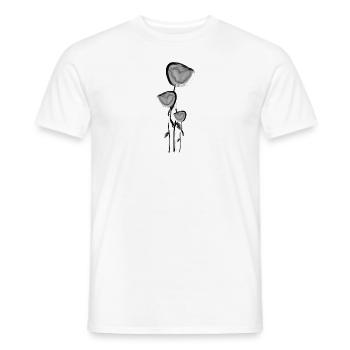 rose shiny symbol gray plant - Men's T-Shirt - white - Front - AI Model Male 178 dark (178cm)