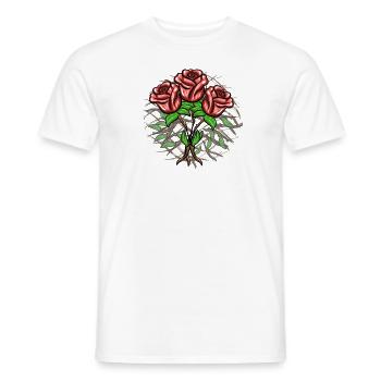 Crosses Pattern Cross Plants Roses - Men's T-Shirt - white - Front - AI Model Male 178 dark (178cm)