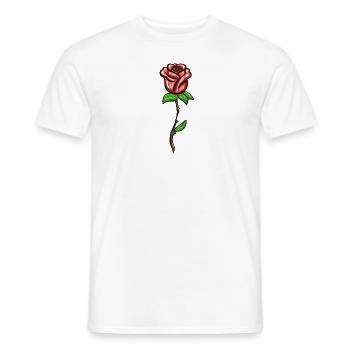 Symbole fleur en forme de plante rouge - T-shirt homme - blanc - Devant - AI Model Male 178 dark (178cm)