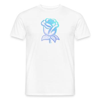 Fleur de rose bleu - T-shirt homme - blanc - Devant - AI Model Male 178 dark (178cm)