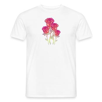 rote blumen blume rose glitzer - Männer T-Shirt - Weiß - Vorne - AI Model Male 178 dark (178cm)