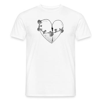 herz rosen narben grau symbol - Männer T-Shirt - Weiß - Vorne - AI Model Male 178 dark (178cm)
