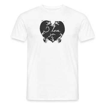 graues herz ich liebe dich blumen valentinstag sym - Männer T-Shirt - Weiß - Vorne - AI Model Male 178 dark (178cm)