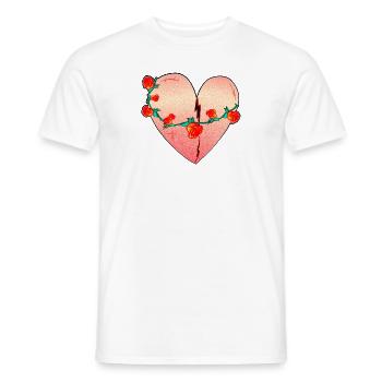 herz rosen narben rot symbol - Männer T-Shirt - Weiß - Vorne - AI Model Male 178 dark (178cm)