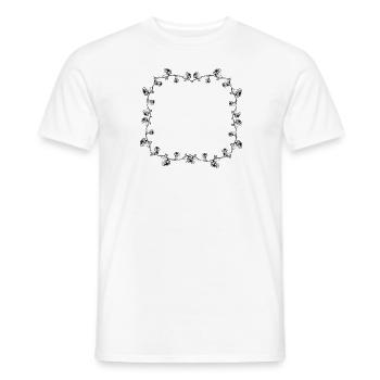 Frame Rose Flower Gray Square Flowers - Men's T-Shirt - white - Front - AI Model Male 178 dark (178cm)