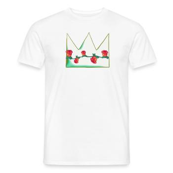 Green Crown Natural Flowers Roses Shape - Men's T-Shirt - white - Front - AI Model Male 178 dark (178cm)