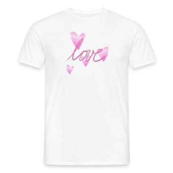 herz rosa glitzer symbol liebe form - Männer T-Shirt - Weiß - Vorne - AI Model Male 178 dark (178cm)