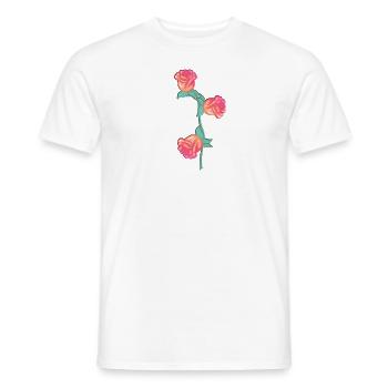 Plante Rouge Fleur Rose Naturelle - T-shirt homme - blanc - Devant - AI Model Male 178 dark (178cm)