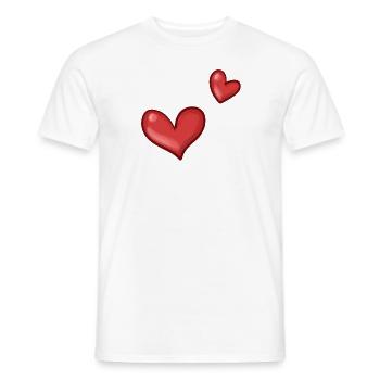 Deux cœurs rouges - T-shirt homme - blanc - Devant - AI Model Male 178 dark (178cm)