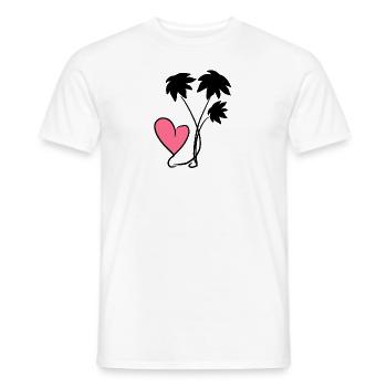 herz rosa blumen pflanzen - Männer T-Shirt - Weiß - Vorne - AI Model Male 178 dark (178cm)