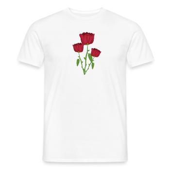Trois Roses Fleur Végétale Rouge - T-shirt homme - blanc - Devant - AI Model Male 178 dark (178cm)