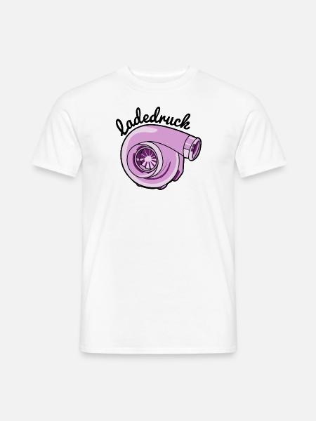 TurboladerLadedruckrosa - Männer T-Shirt - Weiß