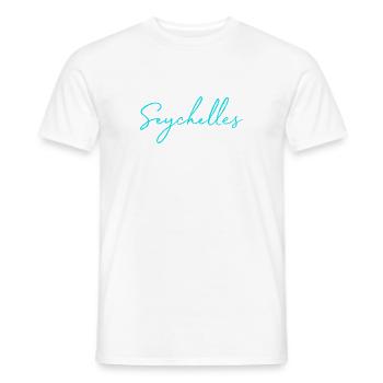 Meerglück "Seychelles" - Männer T-Shirt - Weiß - Vorne - AI Model Male 178 dark (178cm)