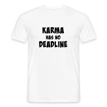 Karma has no deadline - Men's T-Shirt - white - Front - AI Model Male 178 dark (178cm)