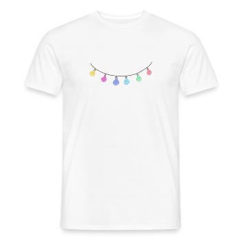 glühbirne linie kette licht bunt - Männer T-Shirt - Weiß - Vorne - AI Model Male 178 dark (178cm)