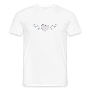silver angel heart symbol - Men's T-Shirt - white - Front - AI Model Male 178 dark (178cm)