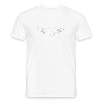 Rose Glitter Heart Symbol Angel Wings - T-shirt homme - blanc - Devant - AI Model Male 178 dark (178cm)