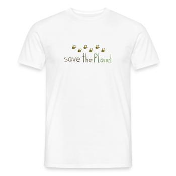 save the planet bees nature conservation climate protection - Men's T-Shirt - white - Front - AI Model Male 178 dark (178cm)